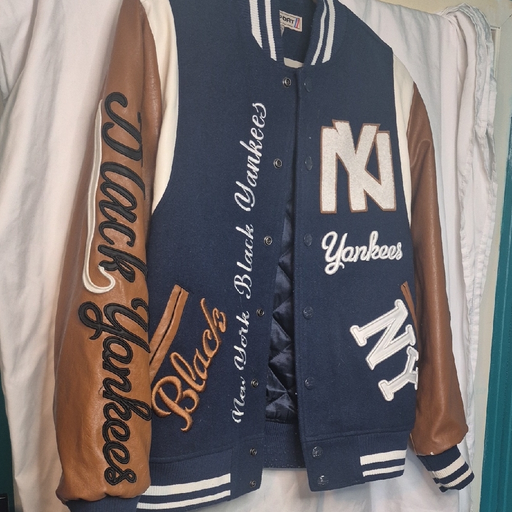 SD Collection Blue and Brown Varsity Jacket